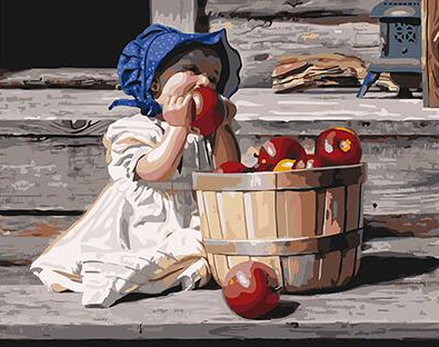 A Baby Girl With Fruits Kit