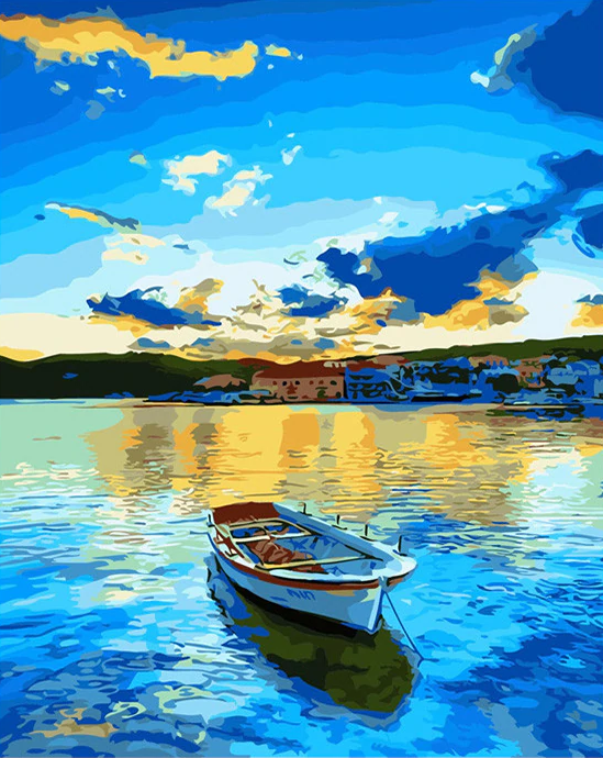 A Boat In Blue Sea
