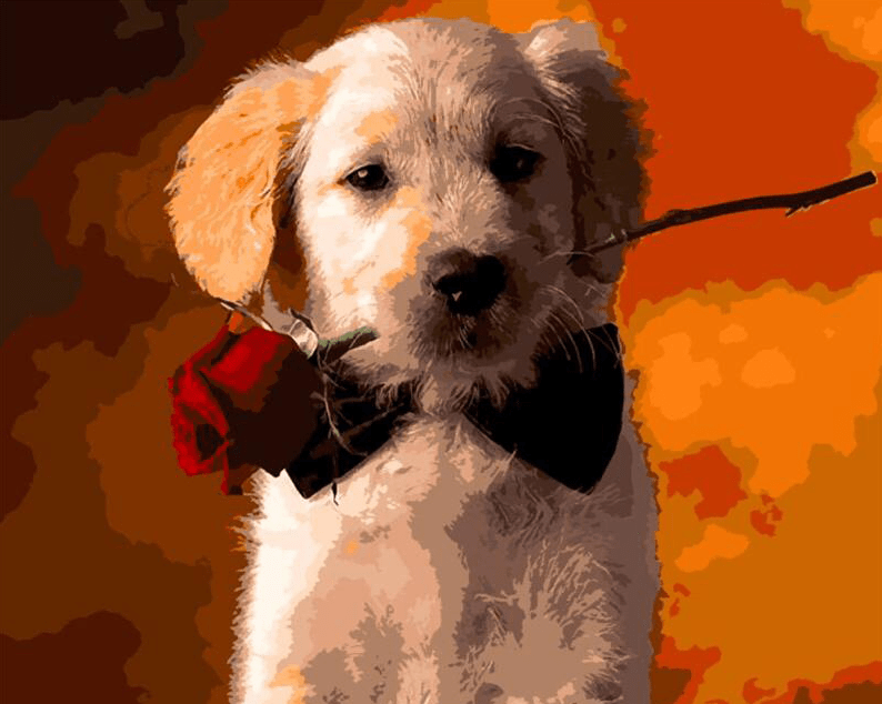 Dog And Flower