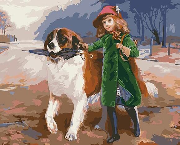 Girl And Dog