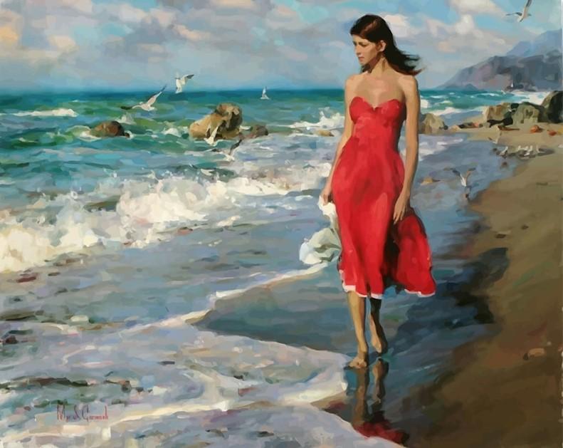 Lady On Beach