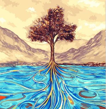 Alone Tree - Abstract Paint by Numbers