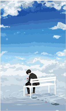 Alone Boy Under Blue Sky - Paint by Numbers