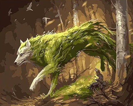 Animated Wolf Painting