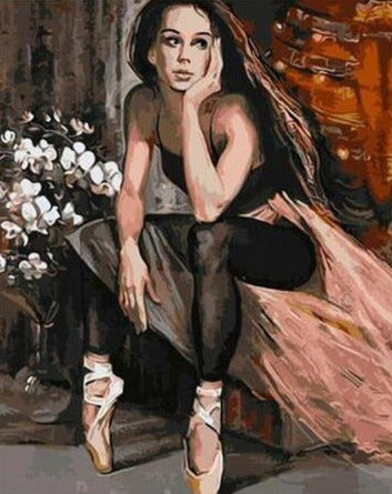 Thinking Ballet Girl  - Paint by Numbers Kit