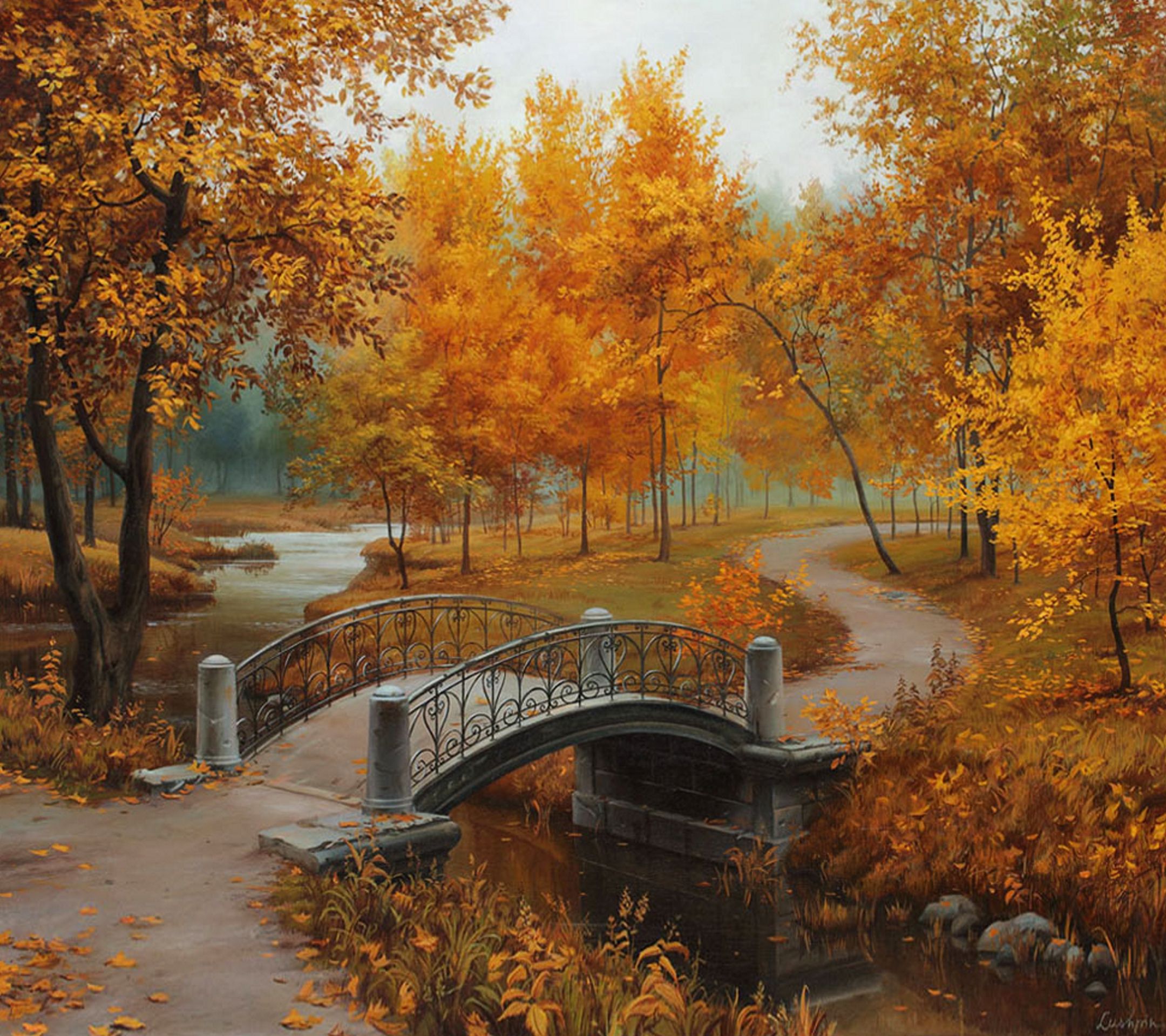 Autumn Season Scene Painting by numbers