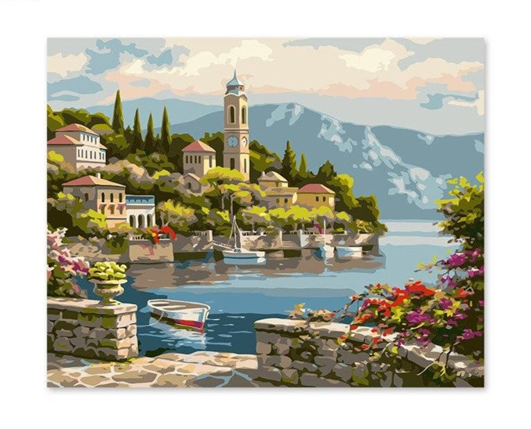 Scene of Beautiful Houses - Painting Kit