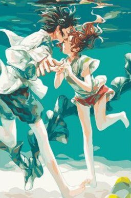 Anime Underwater kissing - Paint by  Numbers kit