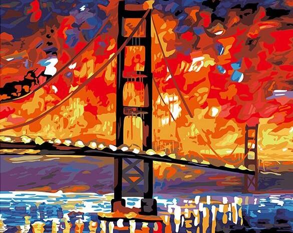 Bridge In Night Paint by numbers