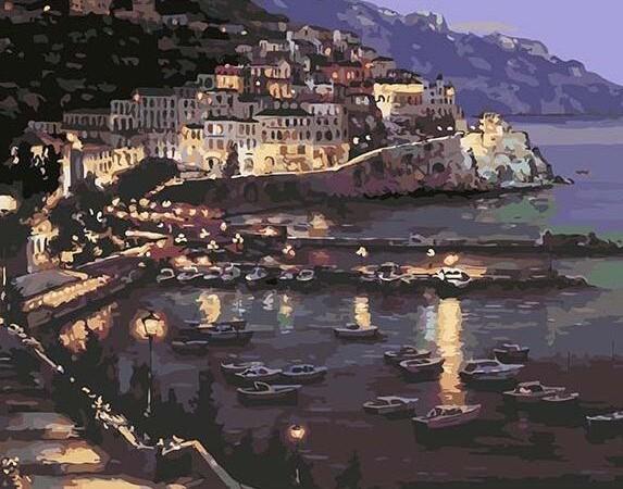 City In Night painting