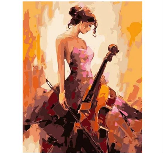 Beautiful Girl With Violin - Paint by Numbers