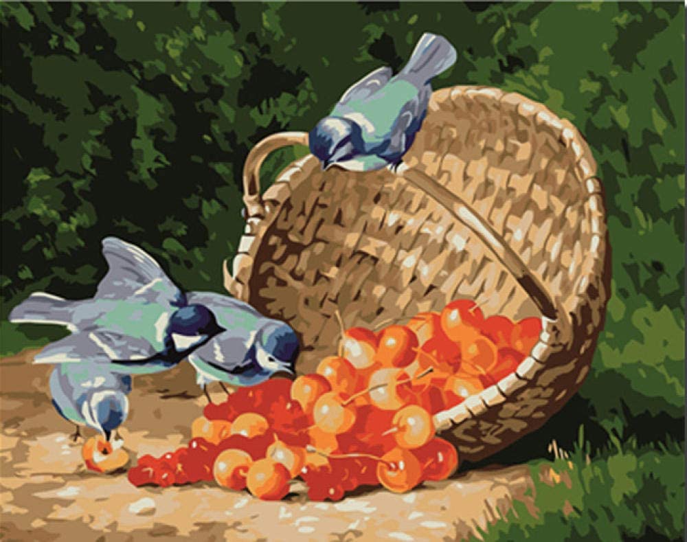Birds Eating Painting