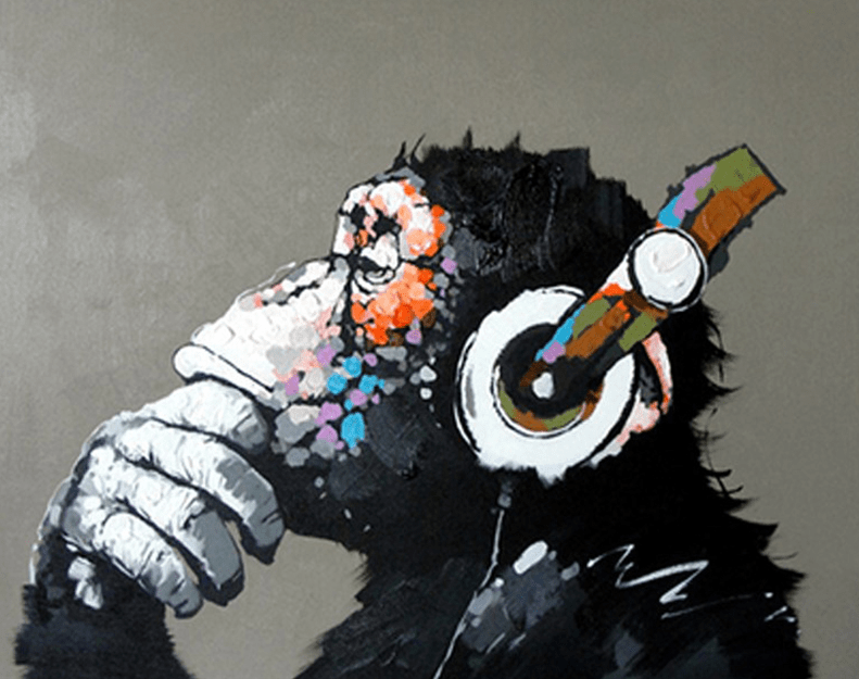 Monkey With Headphone Paint By numbers