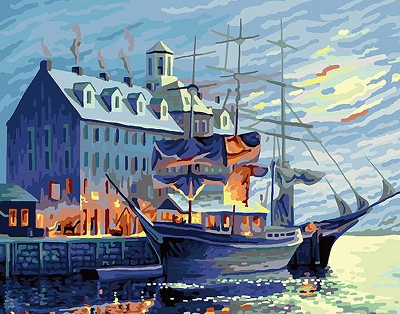Boat In Water With Building