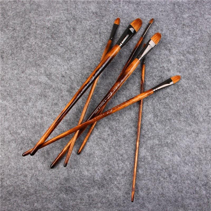 Brown painting brush set