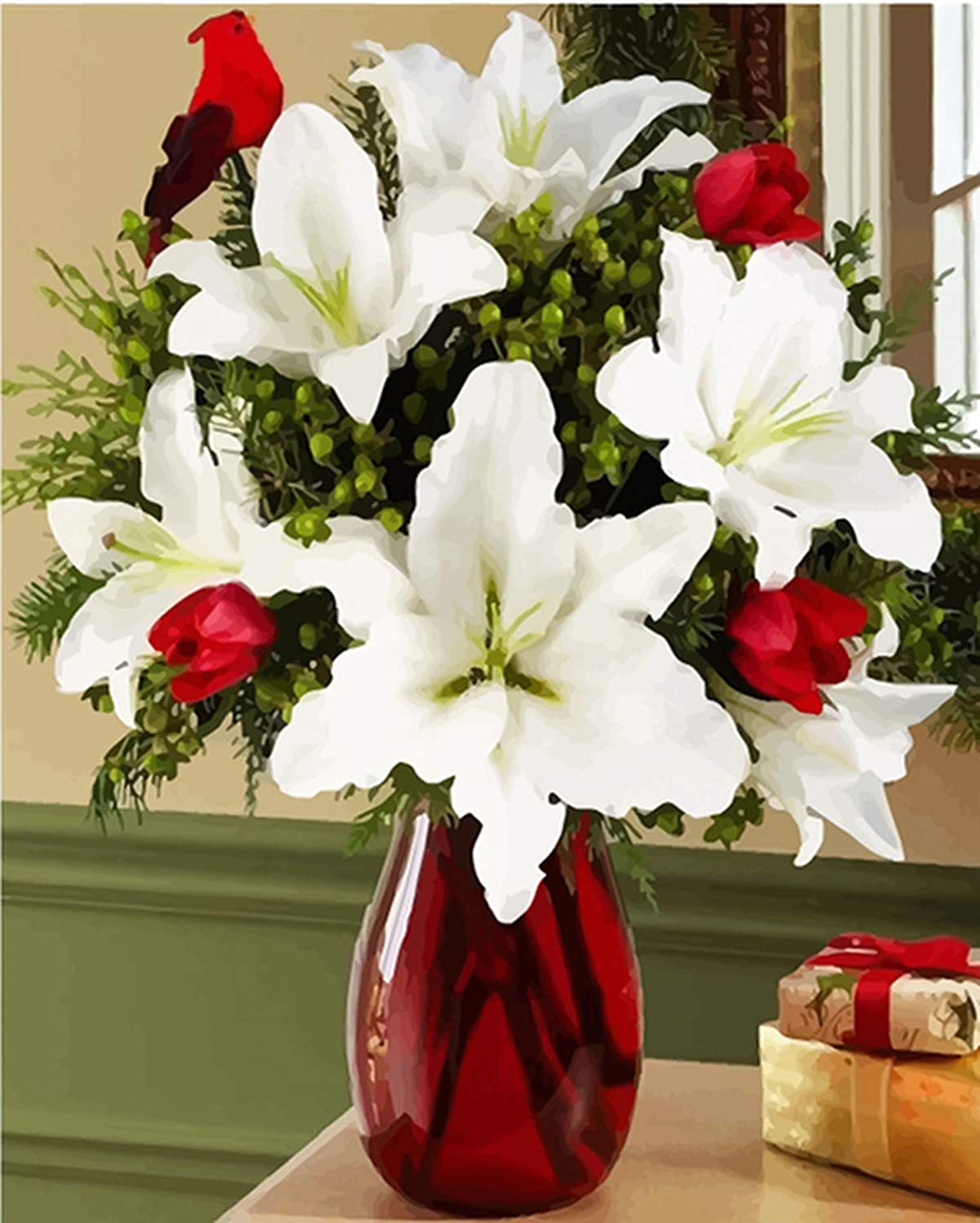 christmas Flowers Painting