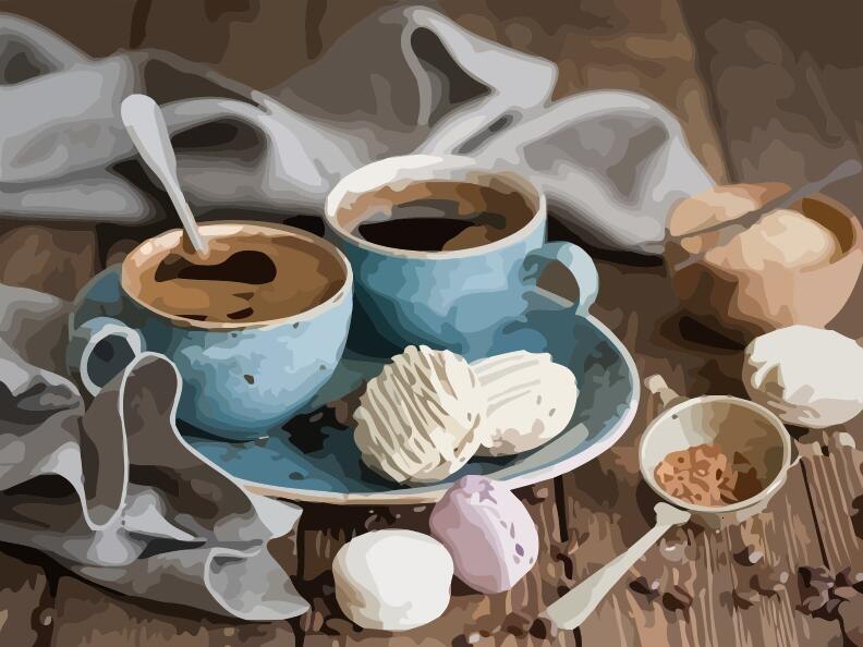 Coffee Cups And Spoons Painting Kit