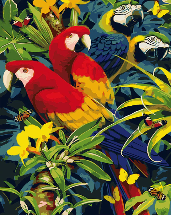 Colorful Parrots Painting kit
