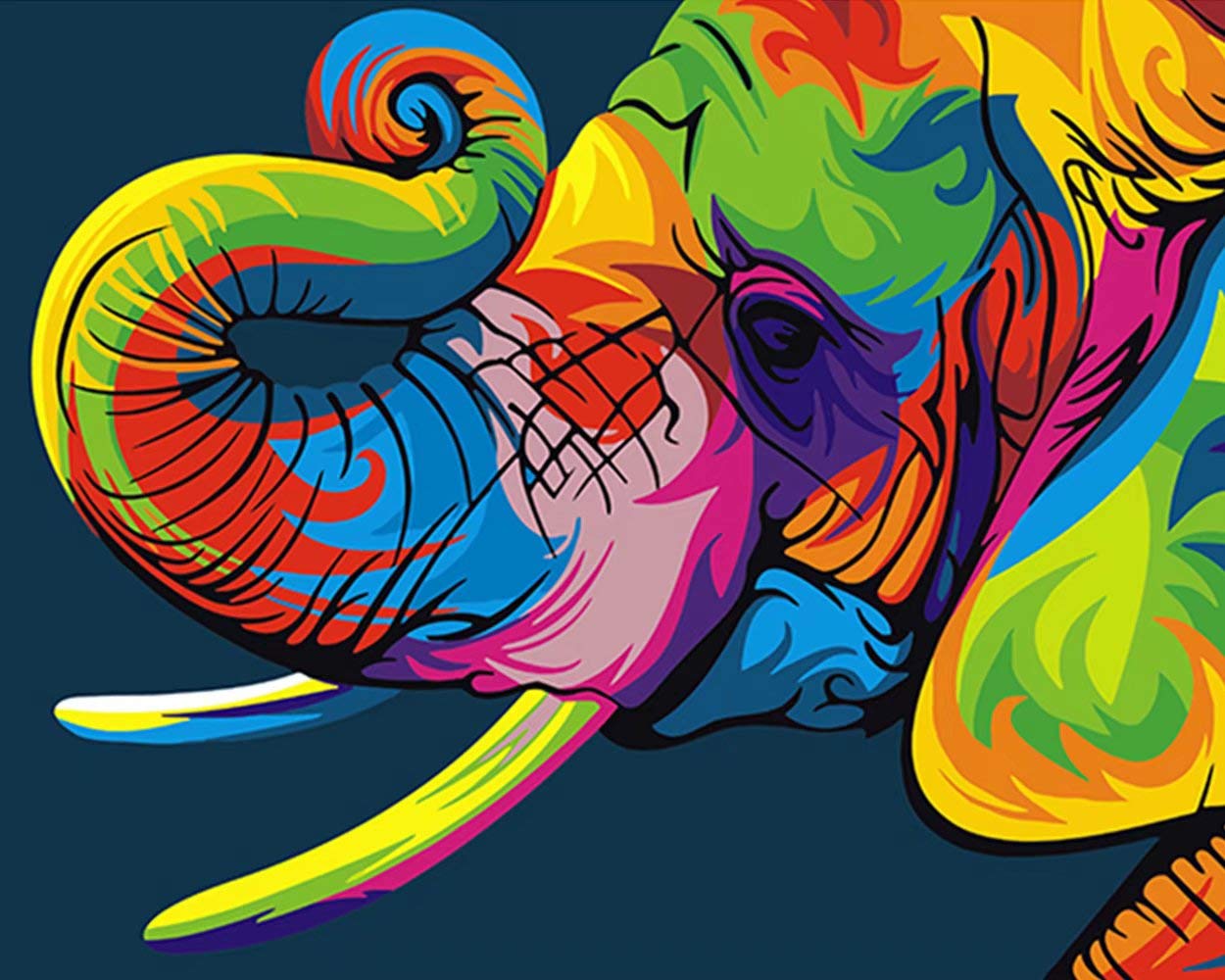 Colourful Animated Elephant painting