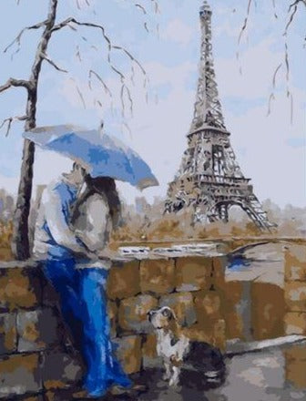 Couple Making love At Eiffel Tower - Paint by Numbers