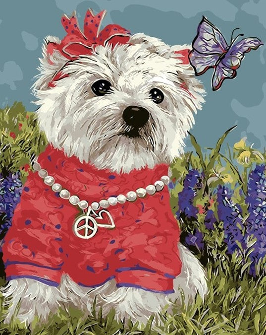 Cute Puppy Paint by numbers kit