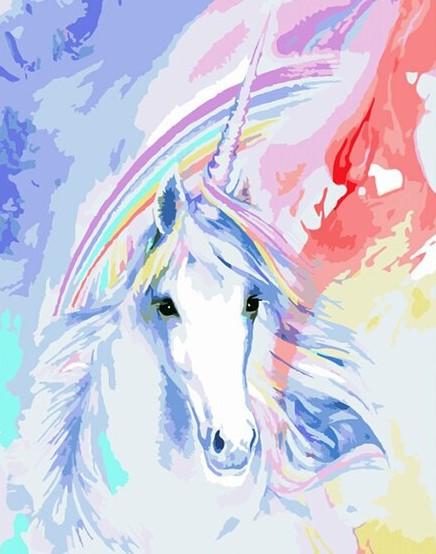 Unicorn paint by numbers painting