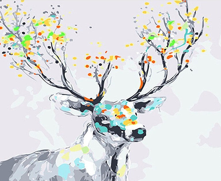 Deer With Colorful Horns