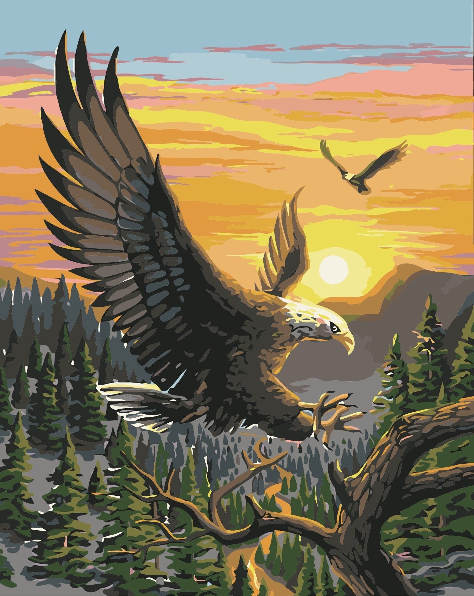 Eagle Sunset Painting