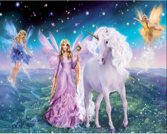 Fairies in Paradise with Unicorn - Paint by Numbers Kit