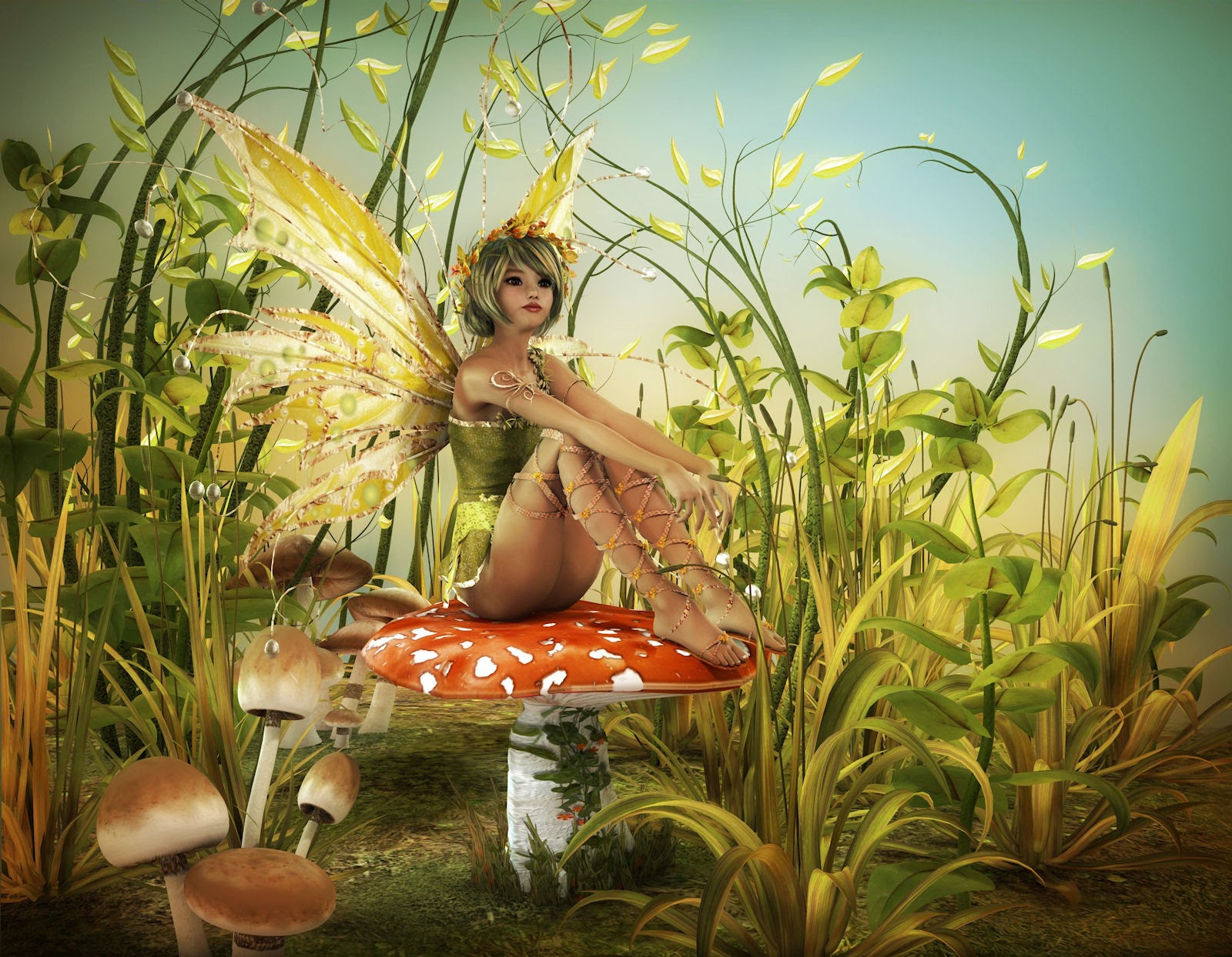 Fairy Sitting On Mushroom Painting kit