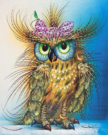 Owl paint by numbers kit