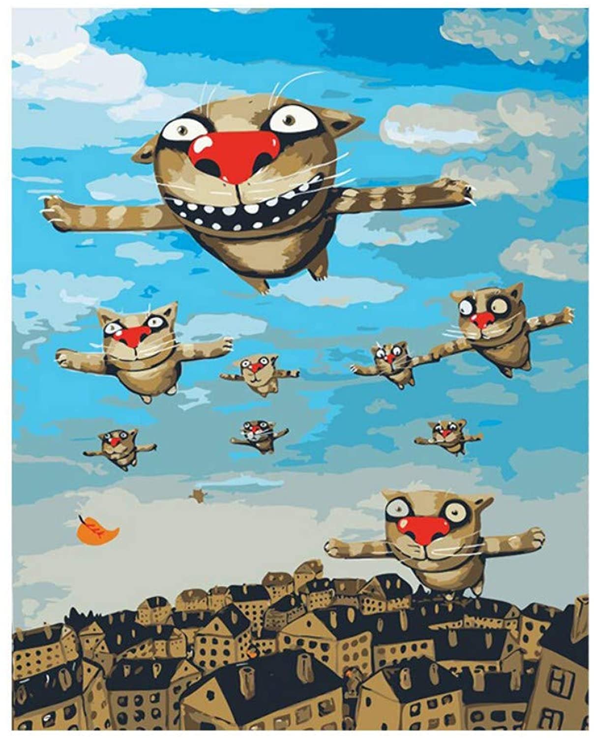 Flying Cats Animated Painting