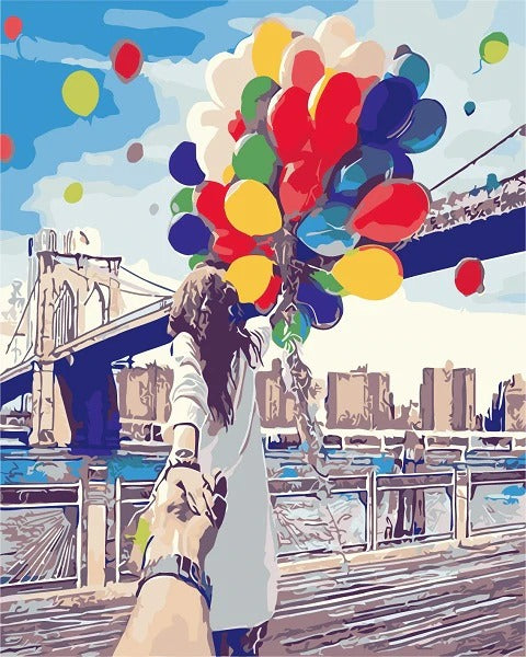 Girl With Colorful Balloons