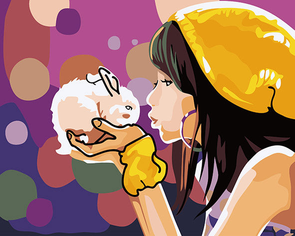 Girl Kissing Rabbit DIY kit