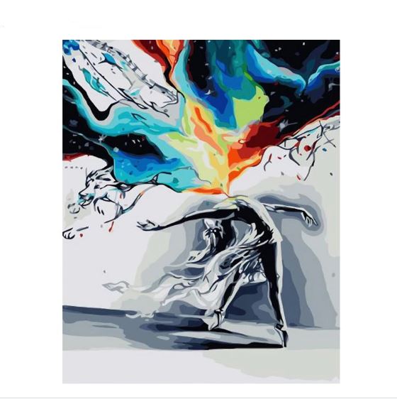 Emerging Colors Girl  - Abstract Painting 