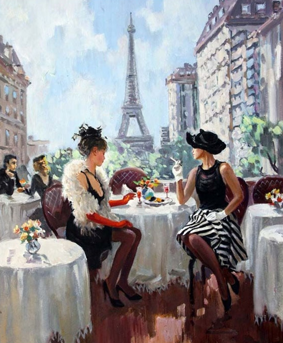 Girls In Cafe painting kit