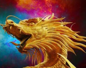 Roaring Gold Dragon - Paint by Numbers