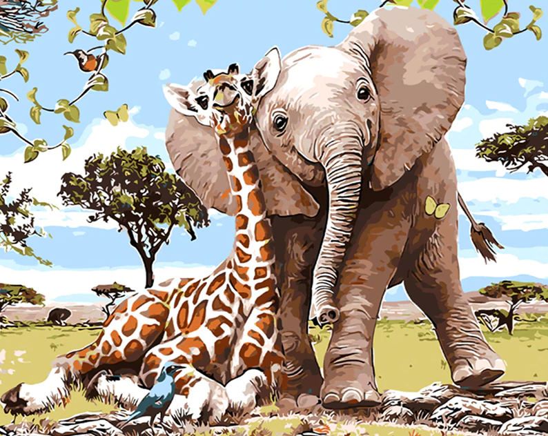 Group Of Animals In Forest