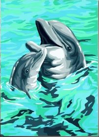 Happy Dolphins  - Paint by Numbers Kit