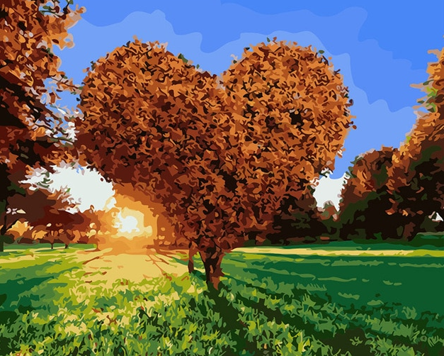 heart shape tree painting