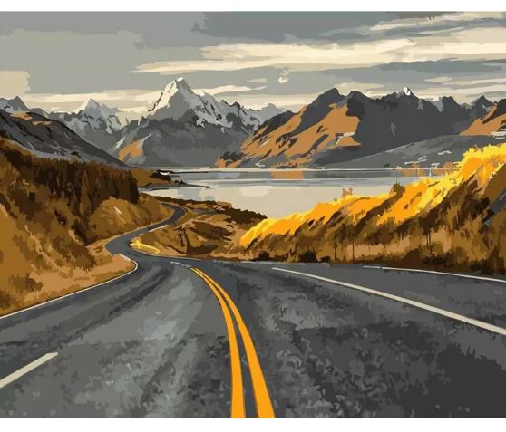 Journey Through Mountains - Paint by numbers Kit