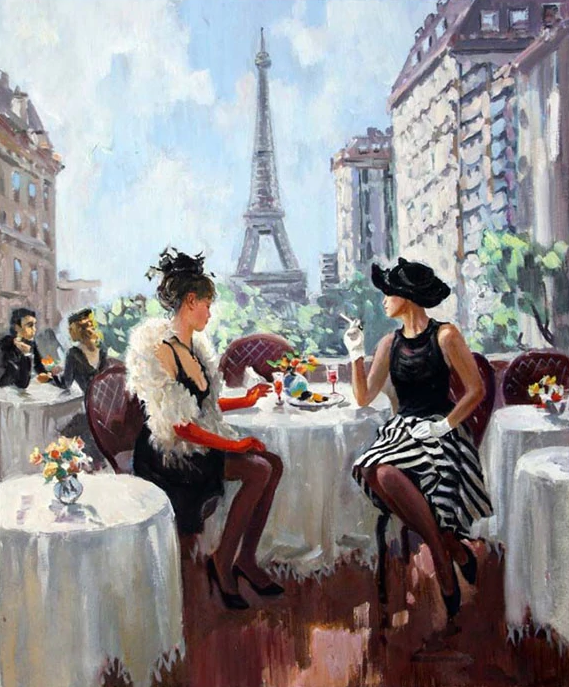 Ladies At Eiffel Tower