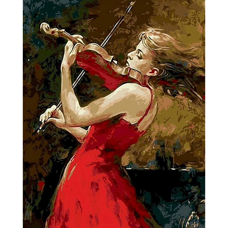 Lady In Red With Violin