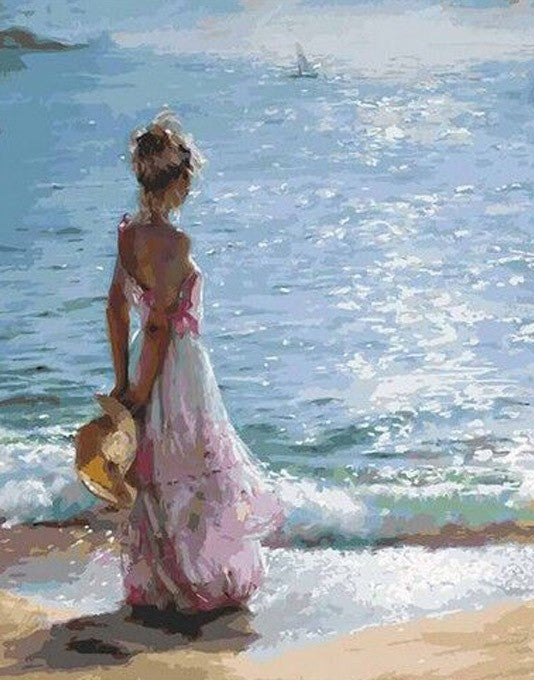Lady On Beach DIY painting kit