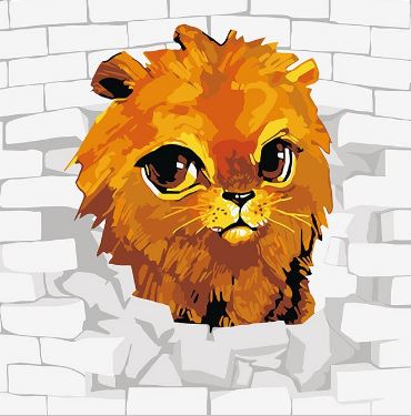 3D Lion Cub - Paint by Numbers Kit