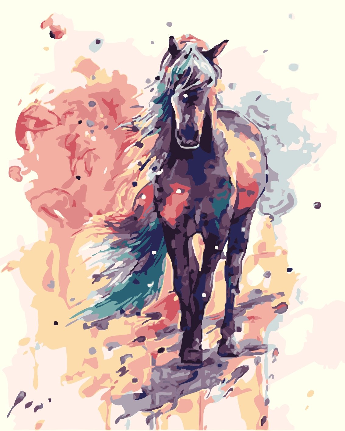 Long Hair Horse Painting By Number Kit