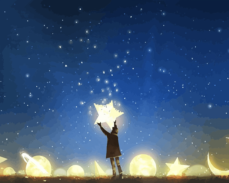 boy imagination painting