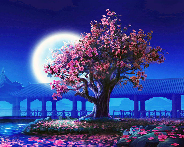 Moon With Tree In Night Kit