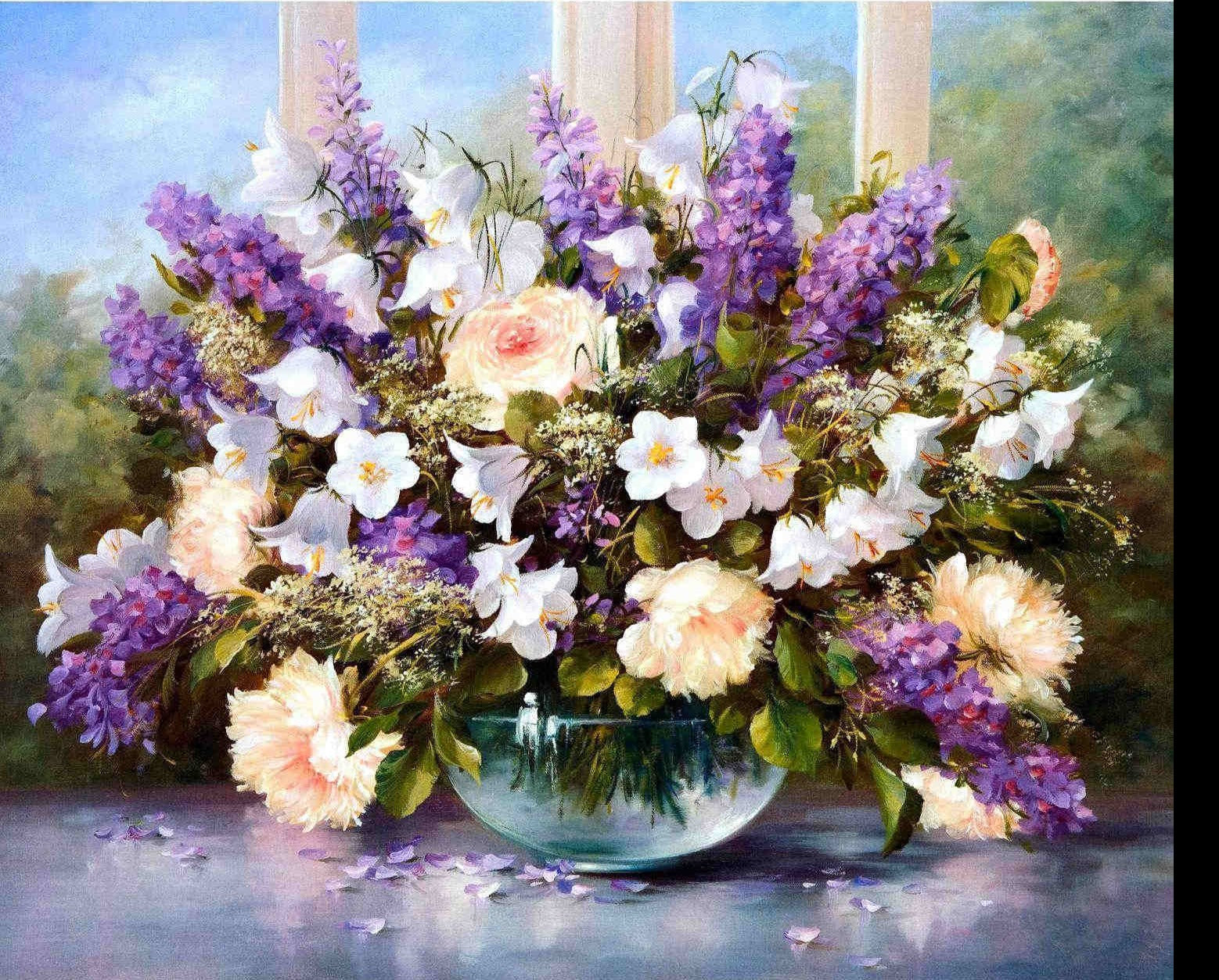 Multi Colour Flowers Painting by number