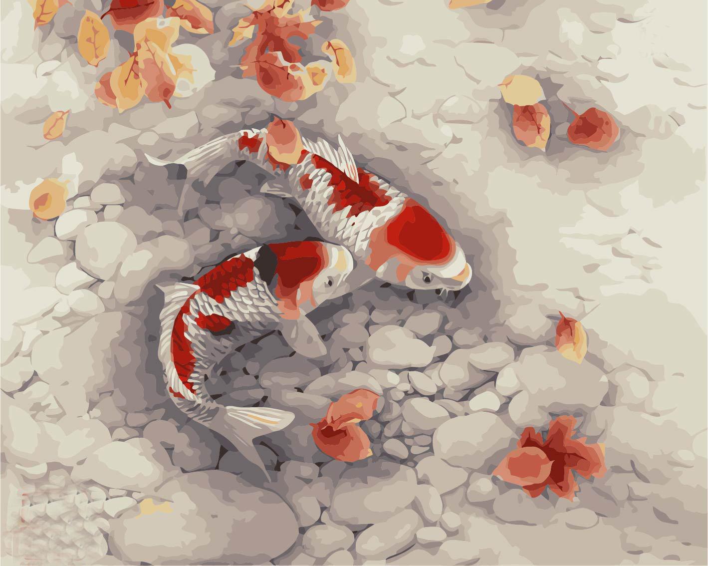 Paint By Numbers Goldfish Painting